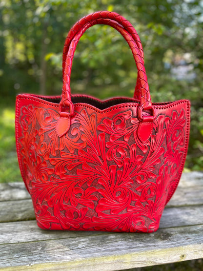 Hand-Tooled Leather Extra Large Tote "IBIZA" more colors