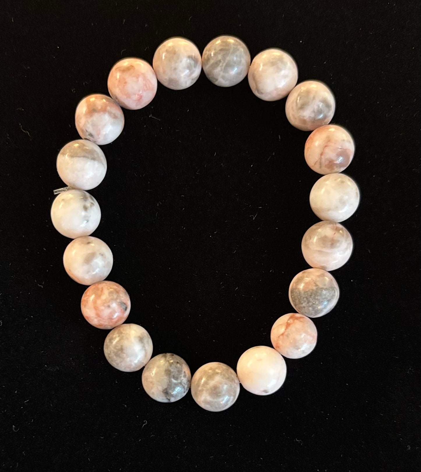 Pink Zebra Jasper Beaded Beach Vibes Bracelet – Natural Stone for Calm, Confidence, and Happiness