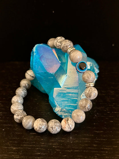 Evil Eye Style Beaded Bracelets – Handmade Natural Stone Protection