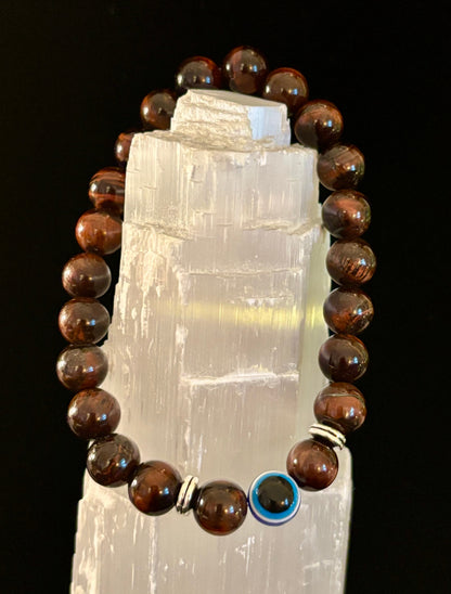Evil Eye Style Beaded Bracelets – Handmade Natural Stone Protection