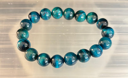 Blue Tiger Eye Reiki-Infused Focus & Confidence Bracelet (Medium–Large Wrist)
