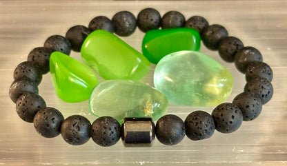 Earth Energy Collection – 6 Choices - Natural Stone & Magnetic Bead Bracelets for Medium Wrists