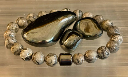 Earth Energy Collection – 6 Choices - Natural Stone & Magnetic Bead Bracelets for Medium Wrists