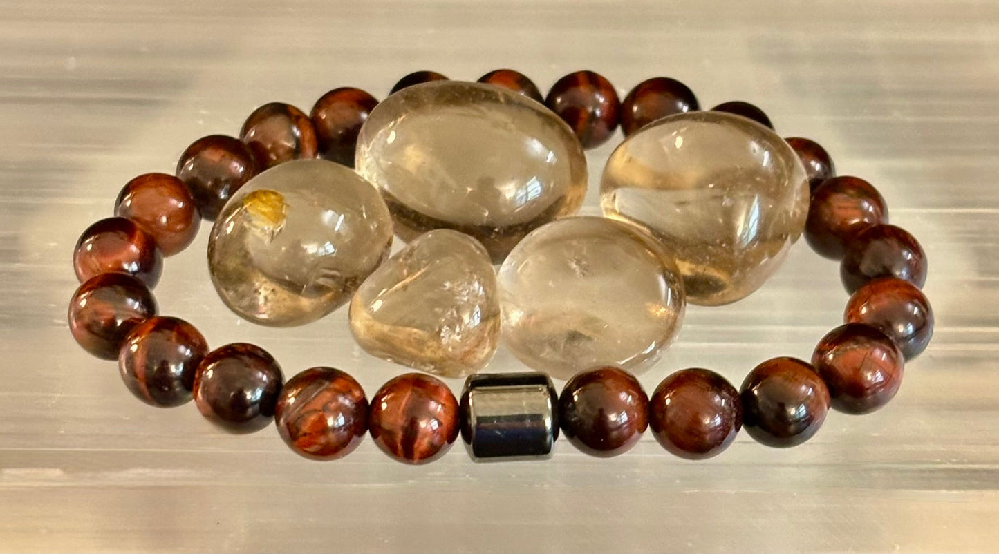 Earth Energy Collection – 6 Choices - Natural Stone & Magnetic Bead Bracelets for Medium Wrists