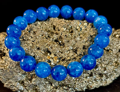 Blue Apatite Energy Bracelet | 8mm or 10mm Natural Stone Beads for Clarity, Focus & Motivation