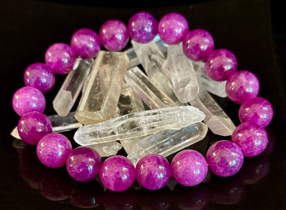 Natural Spodumene (Kunzite) 10mm Reiki-Infused Love & Emotional Healing Bracelet (Medium Wrist)