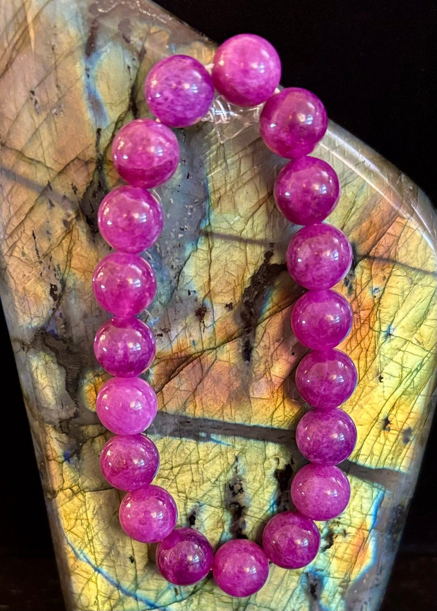 Natural Spodumene (Kunzite) 10mm Reiki-Infused Love & Emotional Healing Bracelet (Medium Wrist)