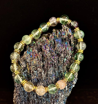 Find Your Calm with Our Inner Peace Rainbow Fluorite & Rose Quartz Bracelet