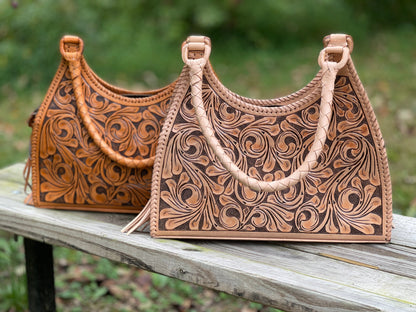 ALLE Hand-Tooled Leather Hobo Bag "LUNA" more Colors