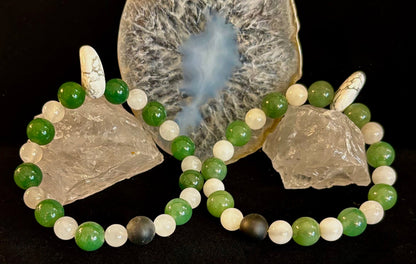 "Balance & Boldness" Natural Gemstone Bracelet – 10mm Beads | Handmade in the USA