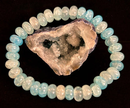 Tranquil Strength Agate Rondelle Bracelet – Grounding Energy for Everyday Wear 🌿🖤