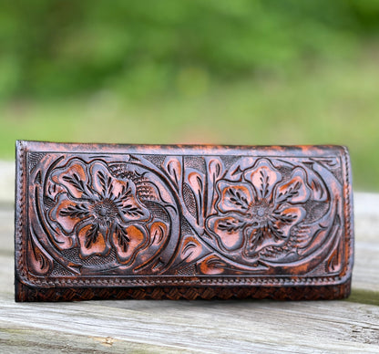 Hand Tooled Leather Wallet, "WALLET" by ALLE