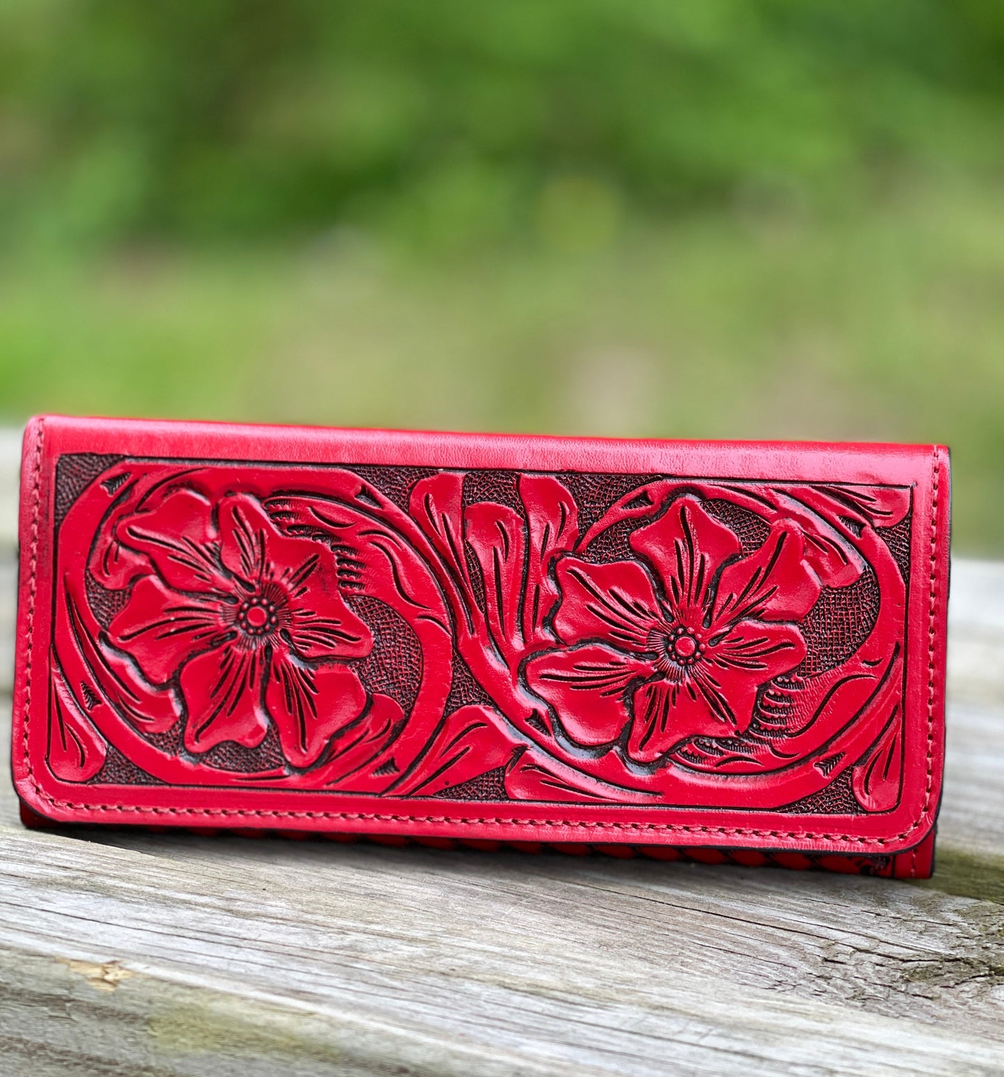 Hand Tooled Leather Wallet, "WALLET" by ALLE