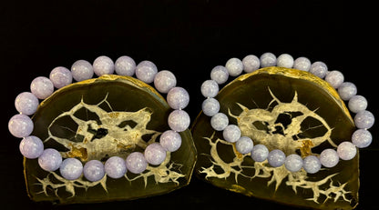 Angelite Crystal Bracelet – Serenity & Intuition | 8mm & 10mm Beads for Medium Wrists