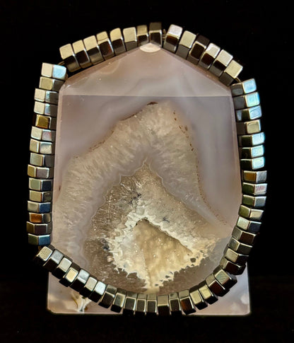 Retro Geometric Beaded Bracelet – Built for Large to Extra Large Wrists