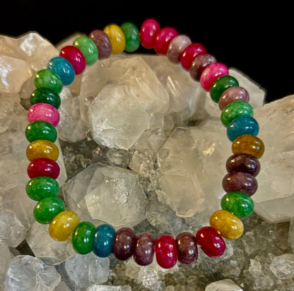 Multi-Color Tourmaline Rondelle Wish Bracelet