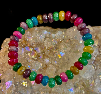 Multi-Color Tourmaline Rondelle Wish Bracelet