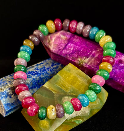 Multi-Color Tourmaline Rondelle Wish Bracelet