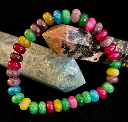 Multi-Color Tourmaline Rondelle Wish Bracelet