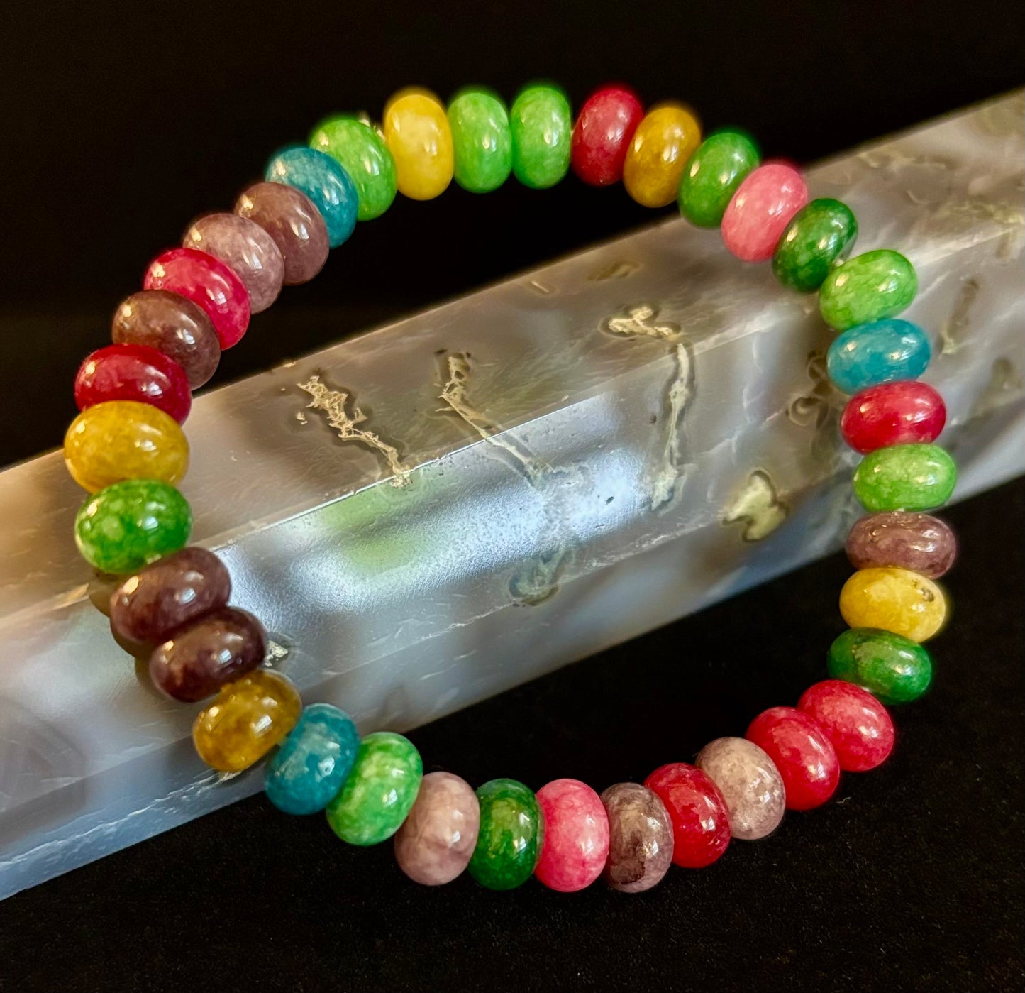 Multi-Color Tourmaline Rondelle Wish Bracelet