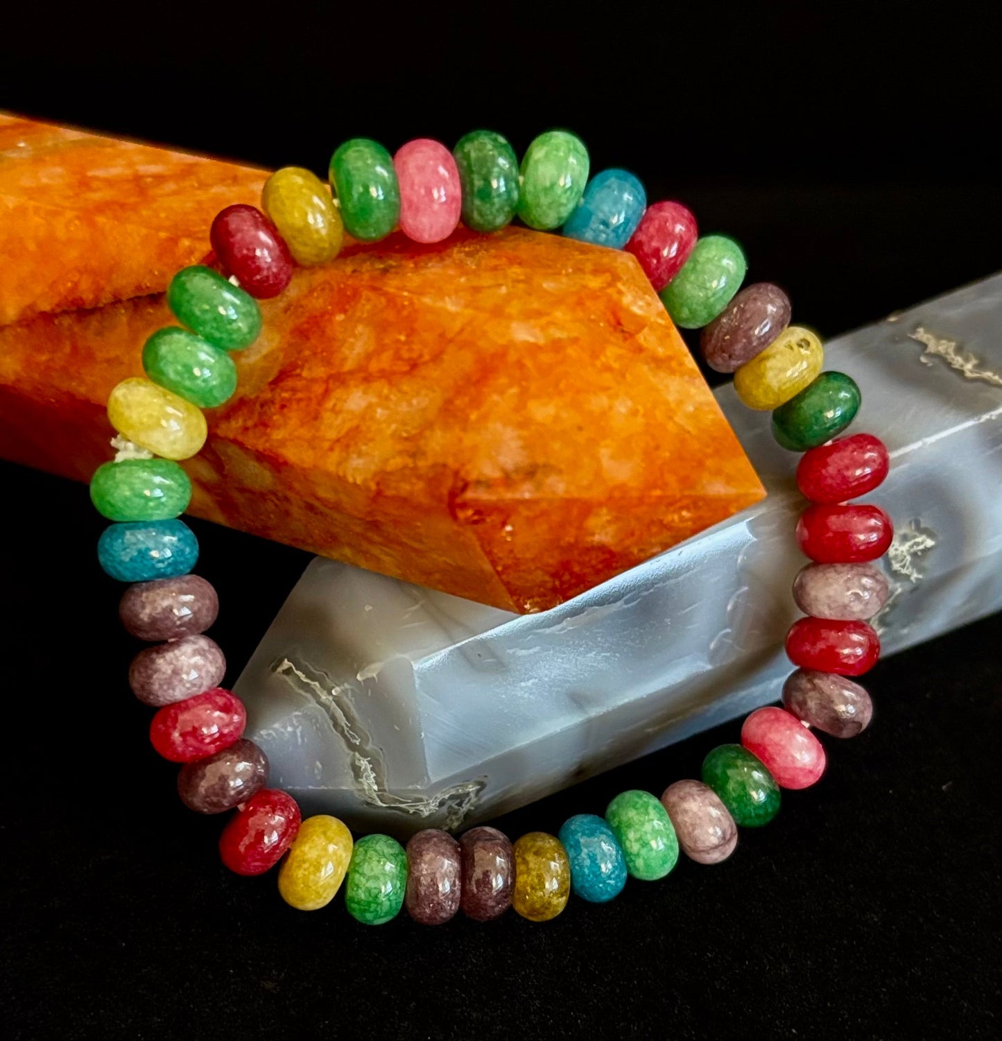 Multi-Color Tourmaline Rondelle Wish Bracelet