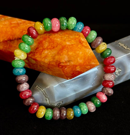 Multi-Color Tourmaline Rondelle Wish Bracelet