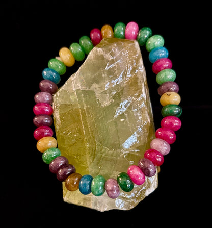 Multi-Color Tourmaline Rondelle Wish Bracelet