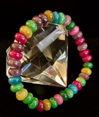 Multi-Color Tourmaline Rondelle Wish Bracelet