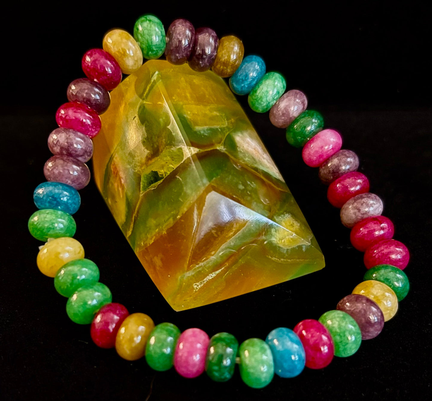 Multi-Color Tourmaline Rondelle Wish Bracelet
