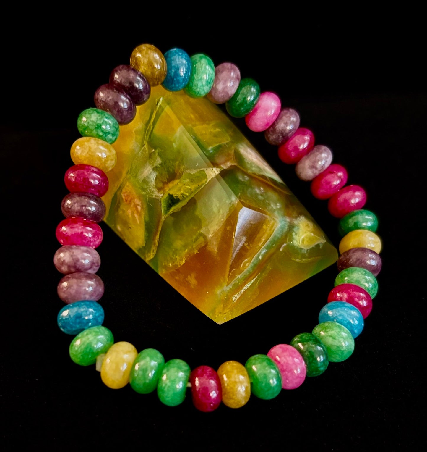 Multi-Color Tourmaline Rondelle Wish Bracelet