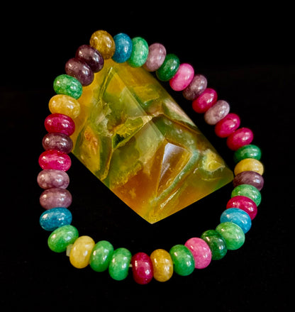 Multi-Color Tourmaline Rondelle Wish Bracelet