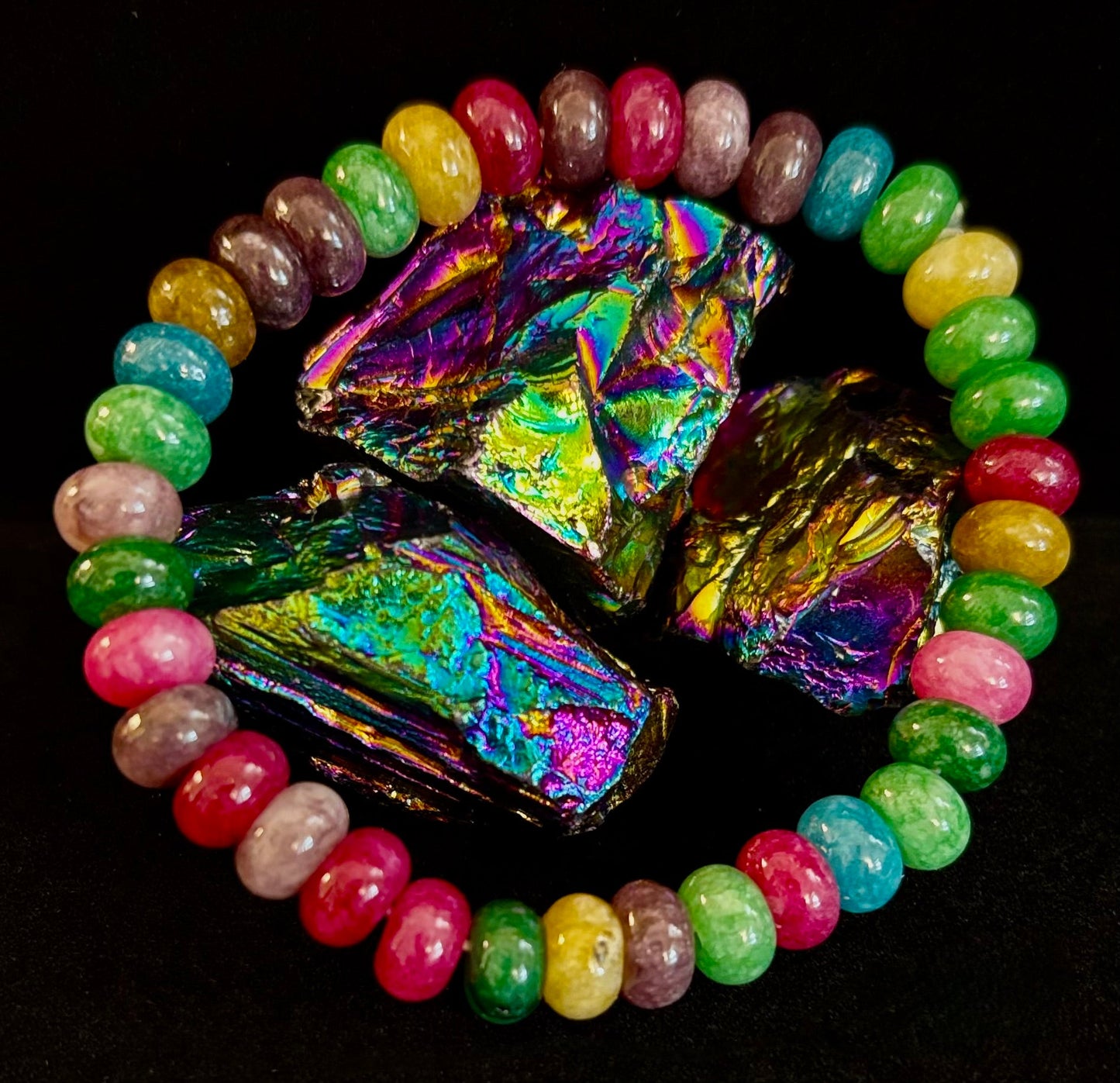Multi-Color Tourmaline Rondelle Wish Bracelet