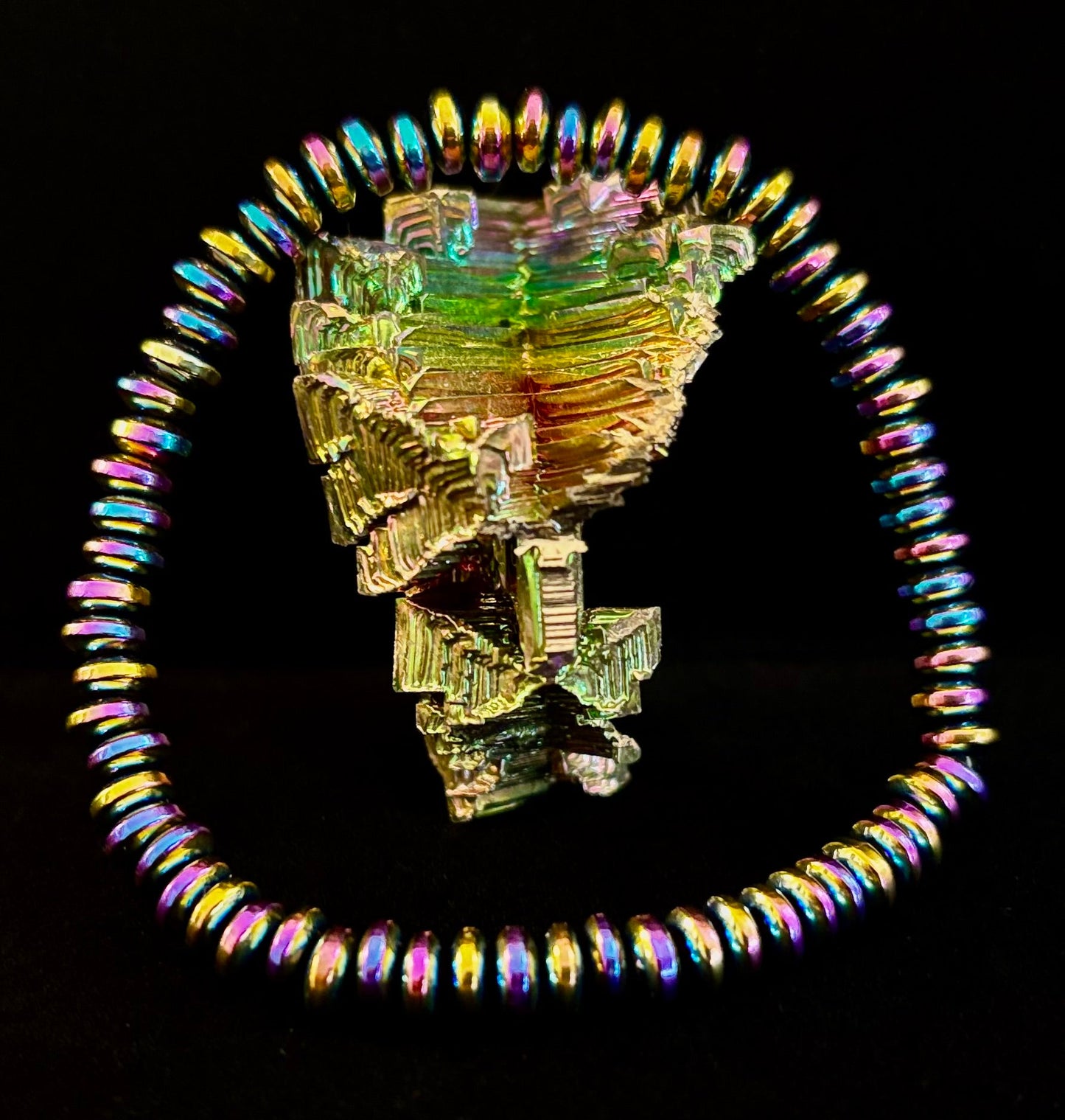 🌈 Rainbow Hue Metal Bracelet – Medium to Large Wrists