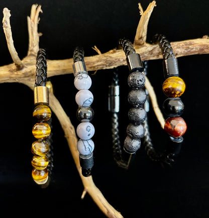 Magnetic Buckle Braided Bracelet – 4 Unique Styles - Small and Medium Wrists