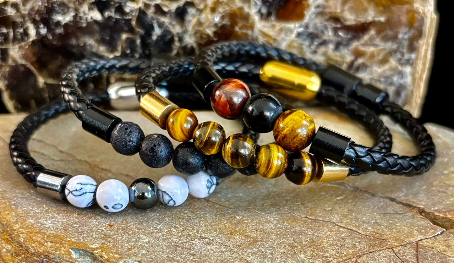 Magnetic Buckle Braided Bracelet – 4 Unique Styles - Small and Medium Wrists