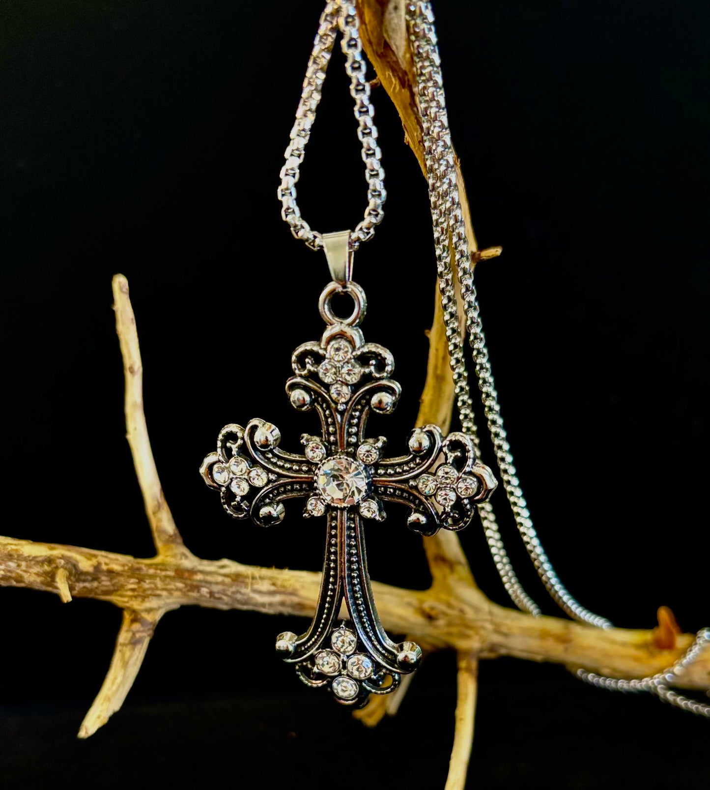 Our Lady of Guadalupe Vintage Cross Necklace — Silver Tone Catholic Pendant — Inspired by Puerto Vallarta Mexico — Sacred Protection Jewelry