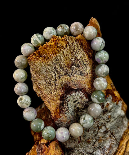 Peace Jade Healing Bracelet – 8mm Calming Stone for Medium Wrists