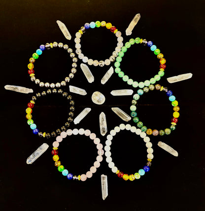 🌈 7 Chakra Bracelets for 7 Days – Complete Weekly Energy Set (Gift Box)