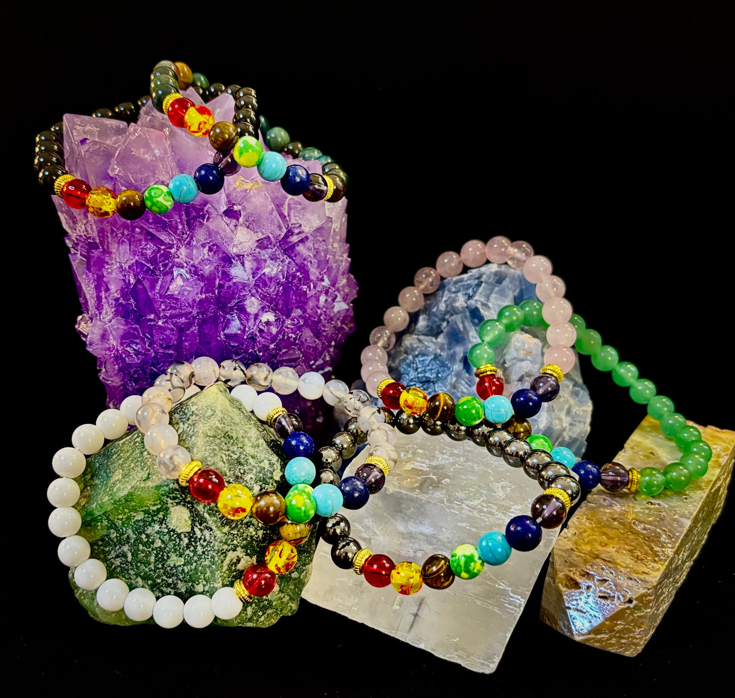 🌈 7 Chakra Bracelets for 7 Days – Complete Weekly Energy Set (Gift Box)