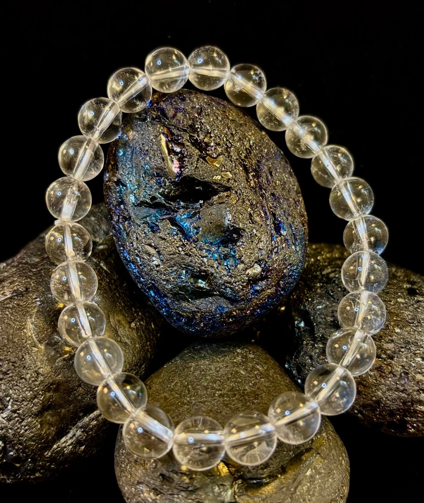 Clear Quartz Clarity Bracelet – 8mm Natural Crystal (Medium Wrists)