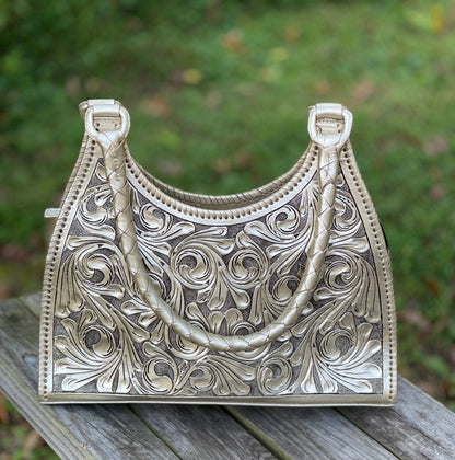 ALLE Hand-Tooled Leather Hobo Bag "LUNA" more Colors