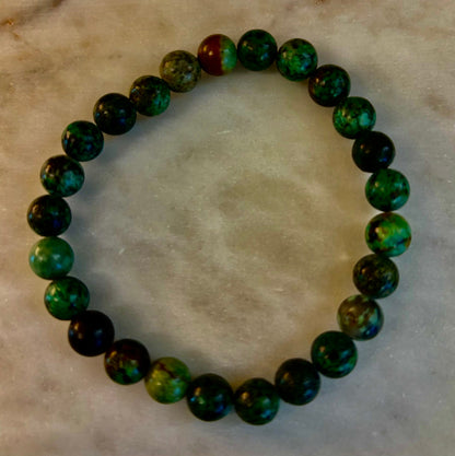 African Turquoise 8mm Reiki-Infused Growth & Manifestation Bracelet (Medium-Large Wrists)