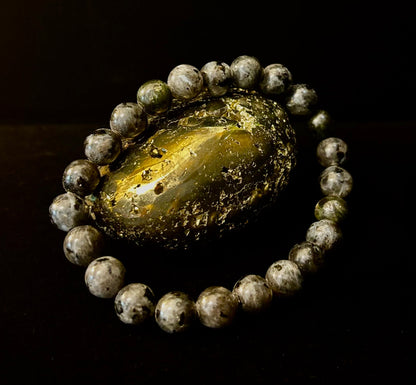 Larvikite 8mm Reiki-Infused Protection & Manifestation Bracelet (Medium-Large Wrists)