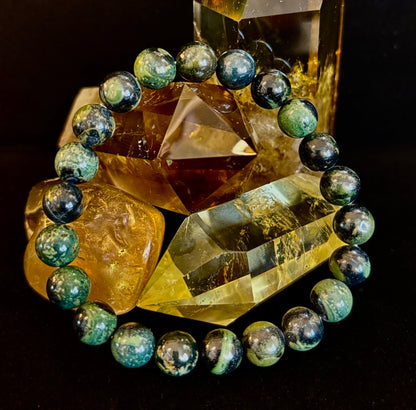 Kambaba Jasper 8mm Reiki-Infused Peace & Manifestation Bracelet (Medium-Large Wrists)