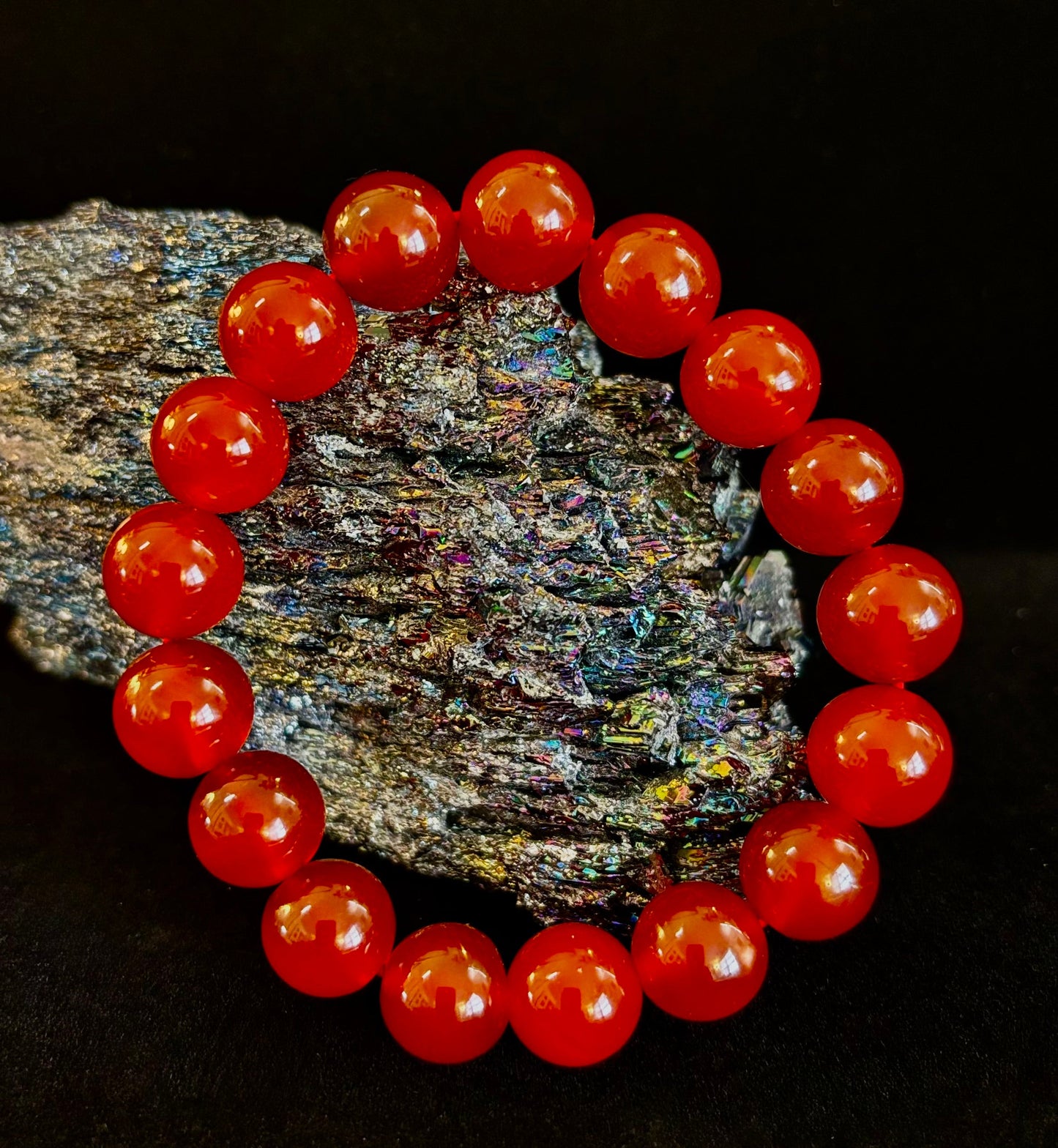 Red Onyx Bracelet – Grounding & Strength Natural Stone Beads
