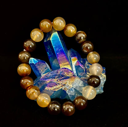 Coffee Striped Agate Energy Bracelet – Reiki Infused | 8mm or 10mm (Medium Wrists)