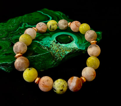 Reiki-Infused Earth Harmony Jasper Bracelet – 10mm Grounding & Balance Beads (Medium Wrists)