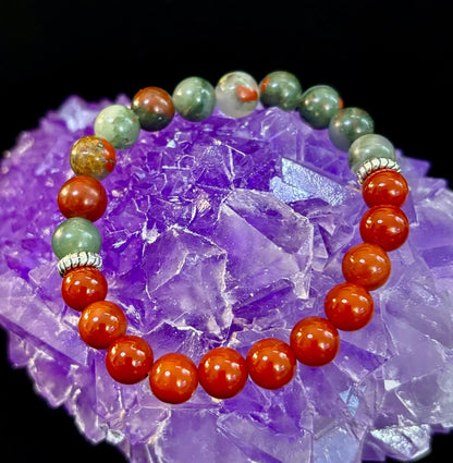 Health & Wellness Intention Bracelet – Reiki-Infused Carnelian & African Bloodstone