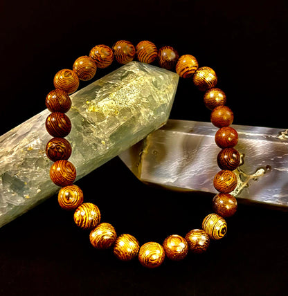 Barely There Wooden Bead Bracelet – Ultra-Lightweight Earth Style for Men (Large Wrists)