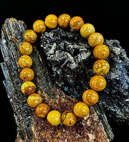 Earth Journey Picture Jasper Bracelet – Reiki-Infused 10mm (Medium–Large Wrists)